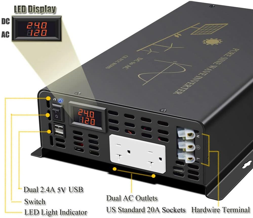Inversor de Energia Solar de O - Inverter Pure Sine Wave 60Hz 120V 3000W avaliação e preço